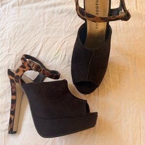 Madden Girl Black and Leopard Heels